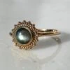 Bague Halo - Plaqué Or Et Labradorite