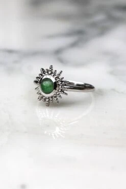 Bague Soleil - Argent 925 Et Aventurine -Absolème Absoleme bague soleil1