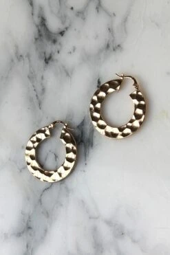 Créoles Nadi - Plaqué Or Martelé