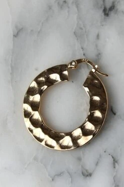 Créoles Nadi - Plaqué Or Martelé -Absolème Absoleme creoles Nadi 3