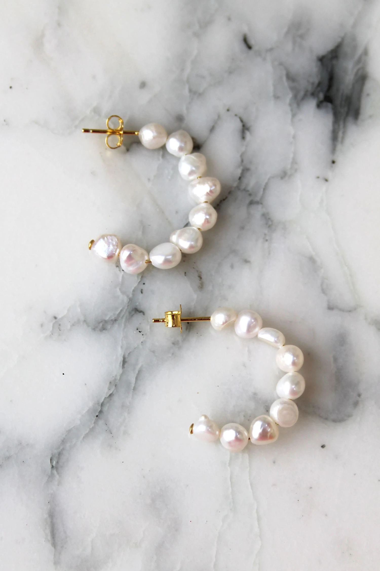 Créoles Aela - Plaqué Or Et Perles 1 Créoles Aela - Plaqué Or Et Perles