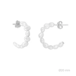 Créoles Aela - Argent Massif Et Perles -Absolème Absoleme creoles alea argent3