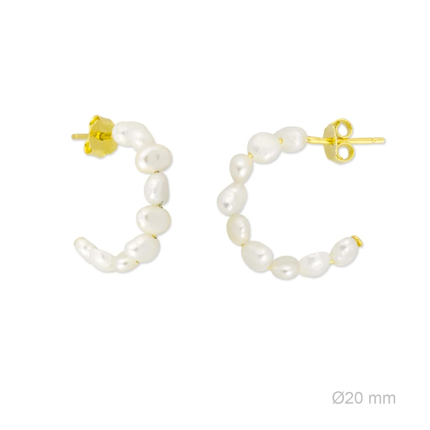 Créoles Aela - Plaqué Or Et Perles 3 Créoles Aela - Plaqué Or Et Perles – Image 3