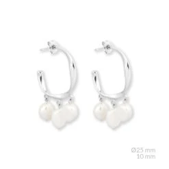 Créoles Maïna - Argent Massif Et Perles -Absolème Absoleme creoles maina argent