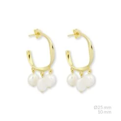 Créoles Maïna - Plaqué Or Et Perles 5 Créoles Maïna - Plaqué Or Et Perles -Absolème Absoleme creoles maina or