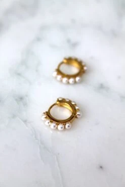 Mini Créole Perle - Plaqué Or 6 Mini Créole Perle - Plaqué Or -Absolème Absoleme mini creole perle3