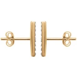 Puces D'oreilles Barrette Minimaliste - Plaqué Or Et Zirconiums 6 Puces D'oreilles Barrette Minimaliste - Plaqué Or Et Zirconiums -Absolème Absoleme puces minimalistes barrettes or et zircons1