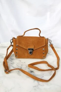 Micro-sac à Main Porto Allegre En Suédine Camel -Absolème Absoleme sac porto allegre suedine camel 2