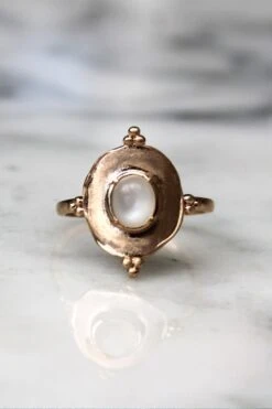 Bague Béroé - Plaqué Or Et Pierre De Lune