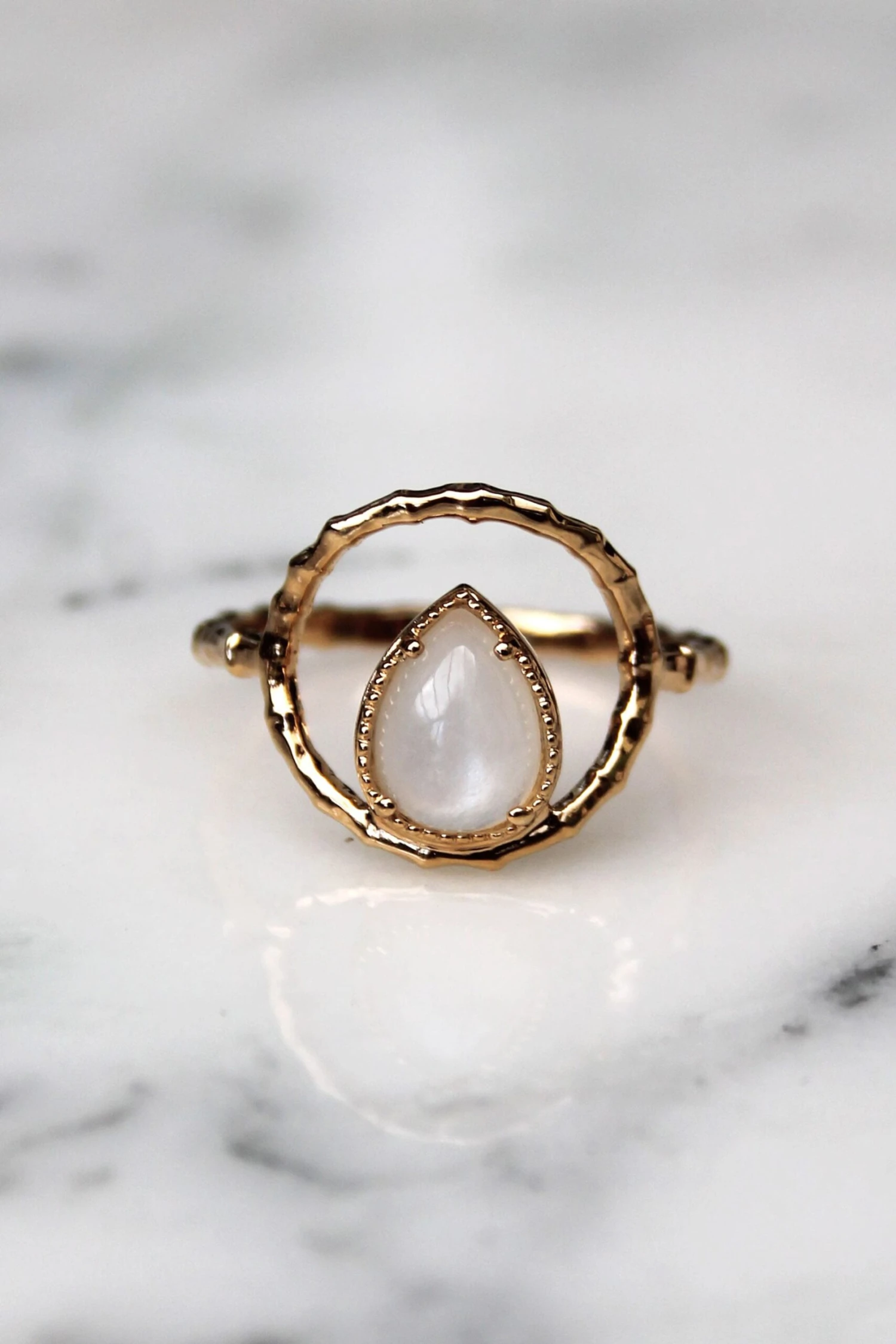 Bague Freya - Plaqué Or Et Pierre De Lune 1 Bague Freya - Plaqué Or Et Pierre De Lune