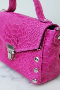 Micro-sac à Main Porto Allegre En Cuir Fuschia -Absolème AbsolememicrosacPortoAllegrerose3