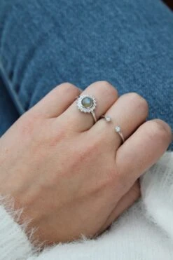 Bague Halo - Argent 925 7 Bague Halo - Argent 925 -Absolème Bague Halo Alba