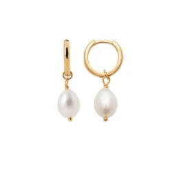 Mini Créoles Ligie - Plaqué Or Et Perle -Absolème Minicreolesligie1