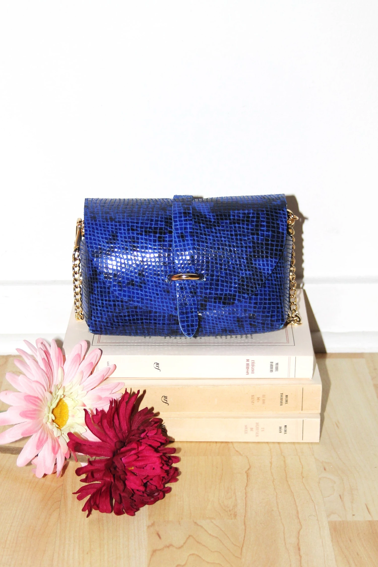 Micro-sac à Main Copacabana - Bleu Serpent 1 Micro-sac à Main Copacabana - Bleu Serpent