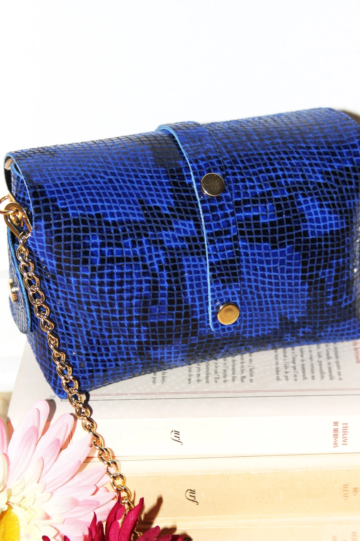 Micro-sac à Main Copacabana - Bleu Serpent 3 Micro-sac à Main Copacabana - Bleu Serpent – Image 3